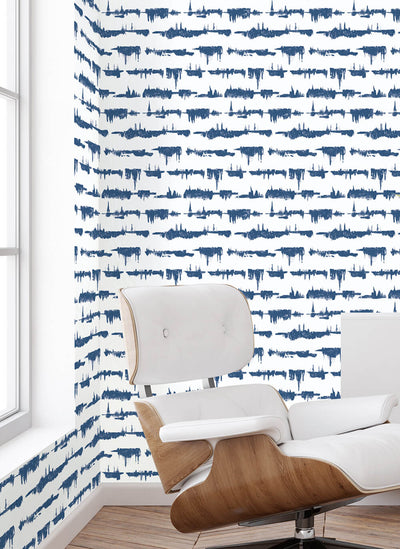 product image for Lifeline Peel-and-Stick Wallpaper in Blue by NextWall 20