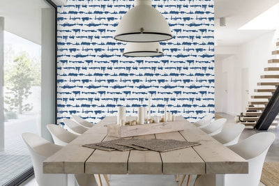 product image for Lifeline Peel-and-Stick Wallpaper in Blue by NextWall 10