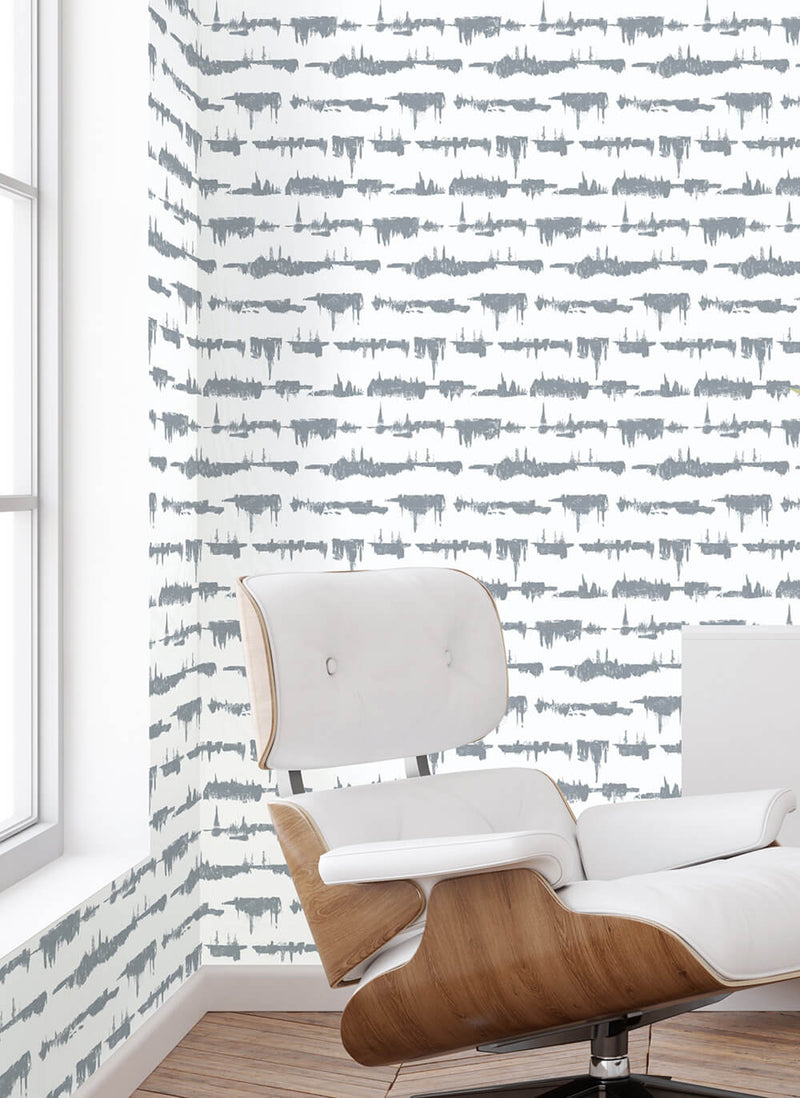 media image for Lifeline Peel-and-Stick Wallpaper in Cove Grey by NextWall 247