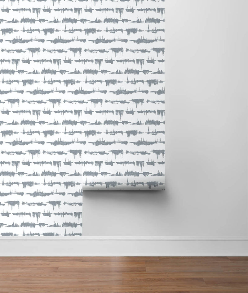 media image for Lifeline Peel-and-Stick Wallpaper in Cove Grey by NextWall 292