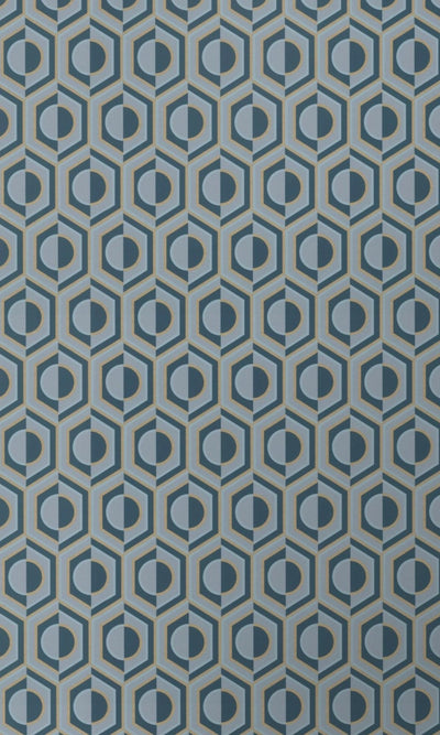 product image of 3D Retro Geometric Light Blue Wallpaper by Walls Republic 591