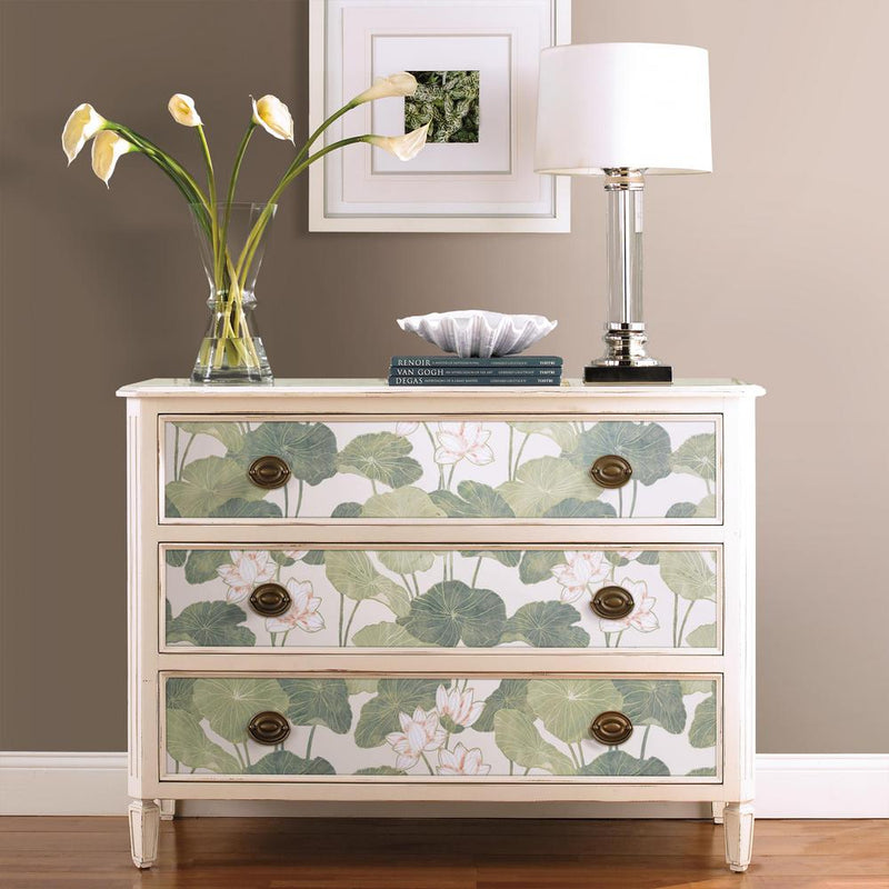 media image for Lily Pad Peel & Stick Wallpaper in Beige and Green by RoomMates for York Wallcoverings 211