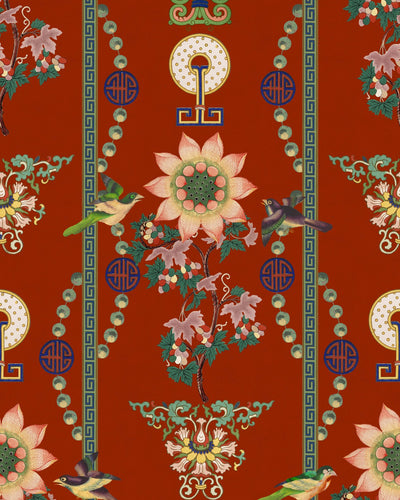 product image of Lin Yuan Wallpaper In Chinese Red from the Chinese Garden Collection by Mind the Gap 542