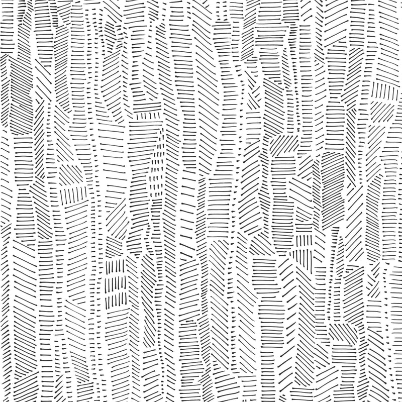 Shop Sample Linear Field Wallpaper in Black and White | Burke Decor