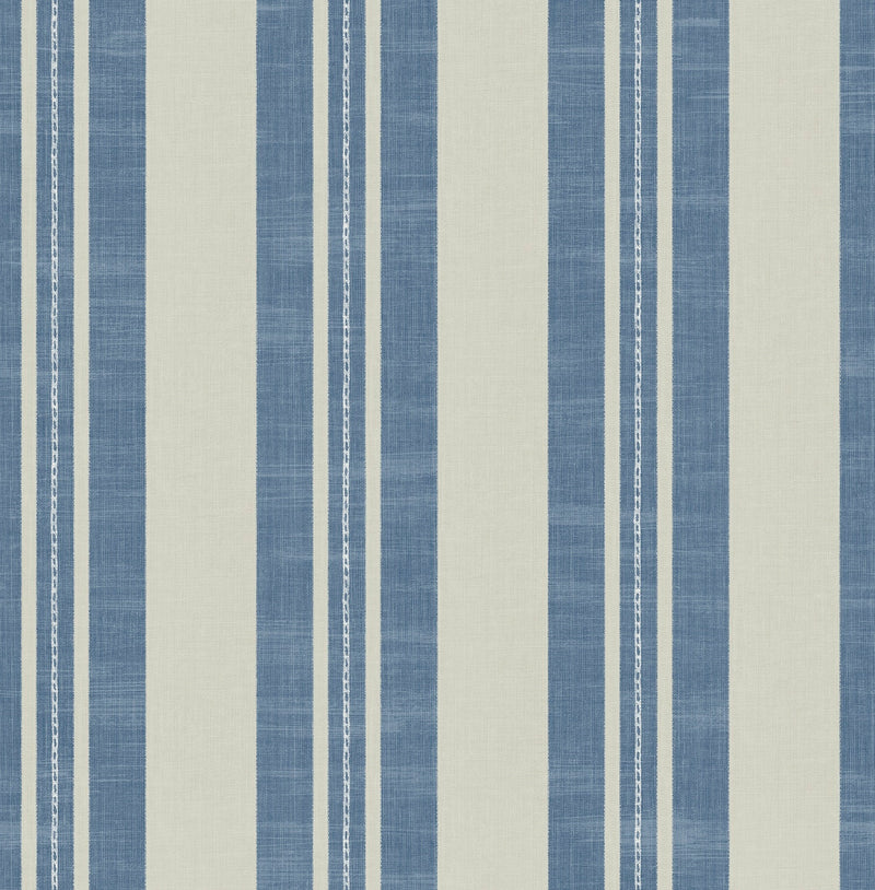 media image for Linen Stripe Wallpaper in Denim and Soft Grey from the Day Dreamers Collection by Seabrook Wallcoverings 223
