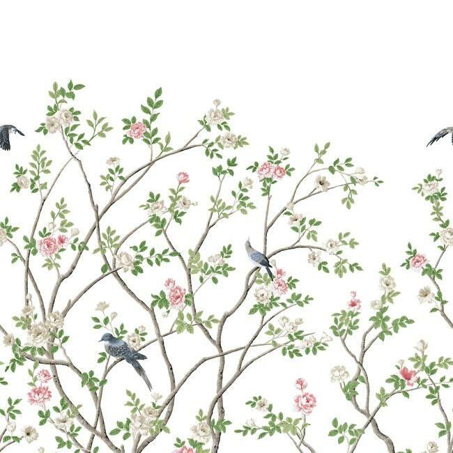media image for Lingering Garden Sisal Wall Mural in White from the Murals Resource Library by York Wallcoverings 261