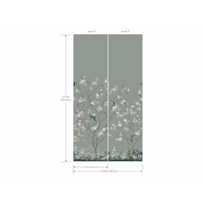 media image for Lingering Garden Wall Mural in Grey from the Murals Resource Library by York Wallcoverings 273