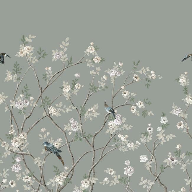 media image for Lingering Garden Wall Mural in Grey from the Murals Resource Library by York Wallcoverings 259