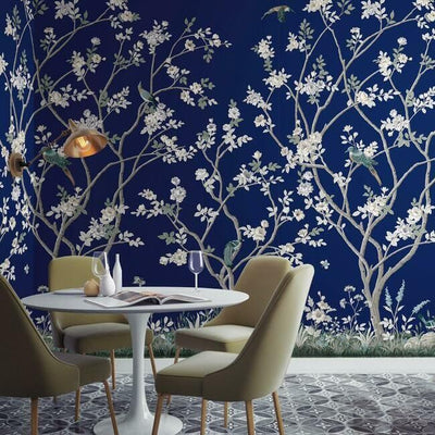 product image for Lingering Garden Wall Mural in Navy from the Murals Resource Library by York Wallcoverings 95