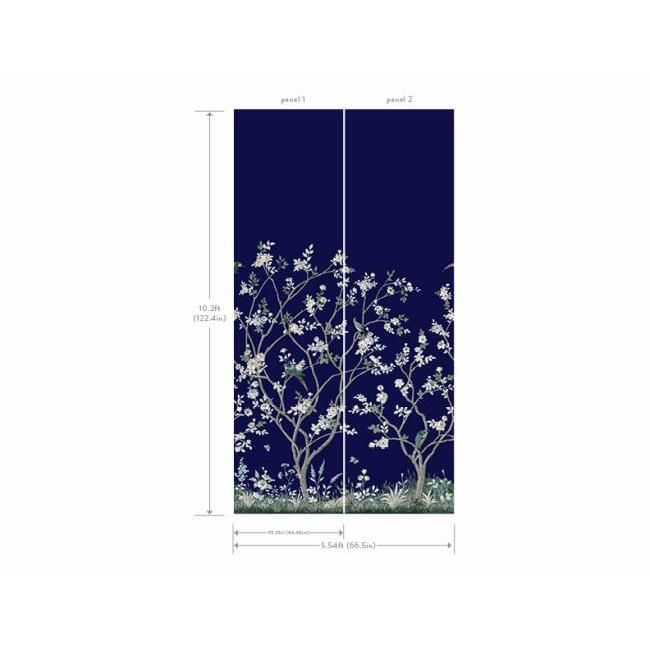 media image for Lingering Garden Wall Mural in Navy from the Murals Resource Library by York Wallcoverings 24