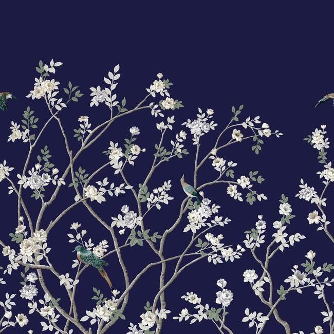 media image for Lingering Garden Wall Mural in Navy from the Murals Resource Library by York Wallcoverings 274