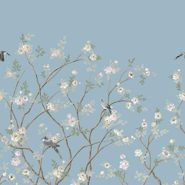 media image for Lingering Garden Wall Mural in Sky Blue from the Murals Resource Library by York Wallcoverings 297