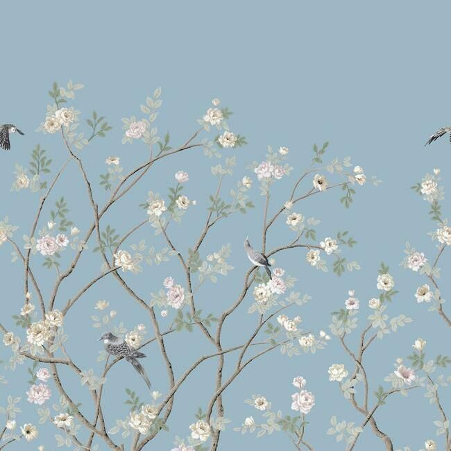 media image for Lingering Garden Wall Mural in Sky Blue from the Murals Resource Library by York Wallcoverings 223