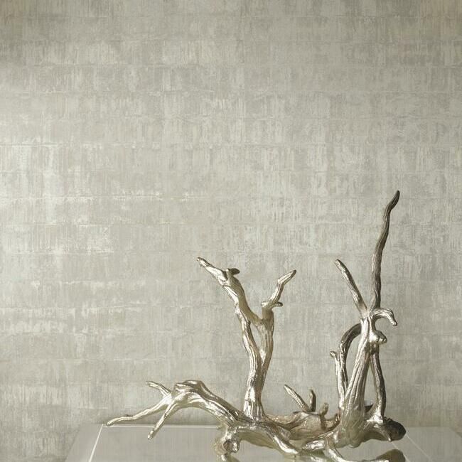 media image for Liquid Metal Wallpaper in Pearl from the Ronald Redding 24 Karat Collection by York Wallcoverings 29
