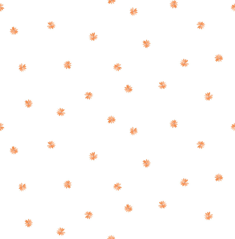 media image for sample little daisy wallpaper in orange from the day dreamers collection by seabrook wallcoverings 1 266