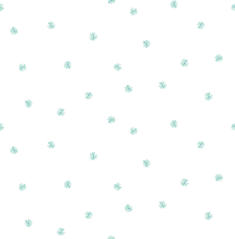media image for Little Daisy Wallpaper in Teal from the Day Dreamers Collection by Seabrook Wallcoverings 263