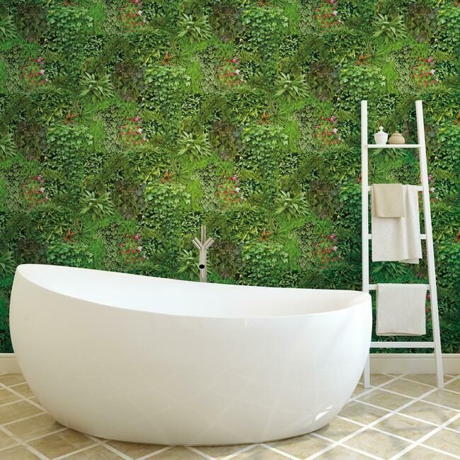 media image for Living Wall Peel & Stick Wallpaper in Green and Black by RoomMates for York Wallcoverings 249