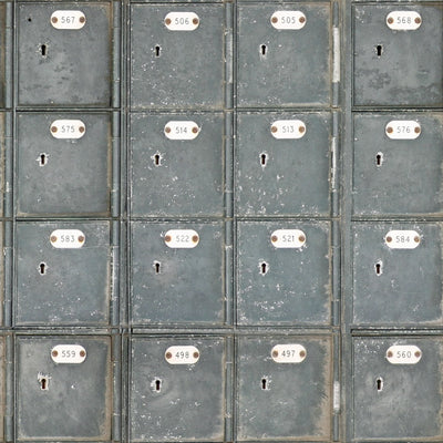 product image of sample locker room wallpaper in grey and brown from the eclectic collection by mind the gap 1 540