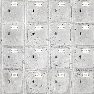 product image of sample locker room wallpaper in grey and white from the eclectic collection by mind the gap 1 530
