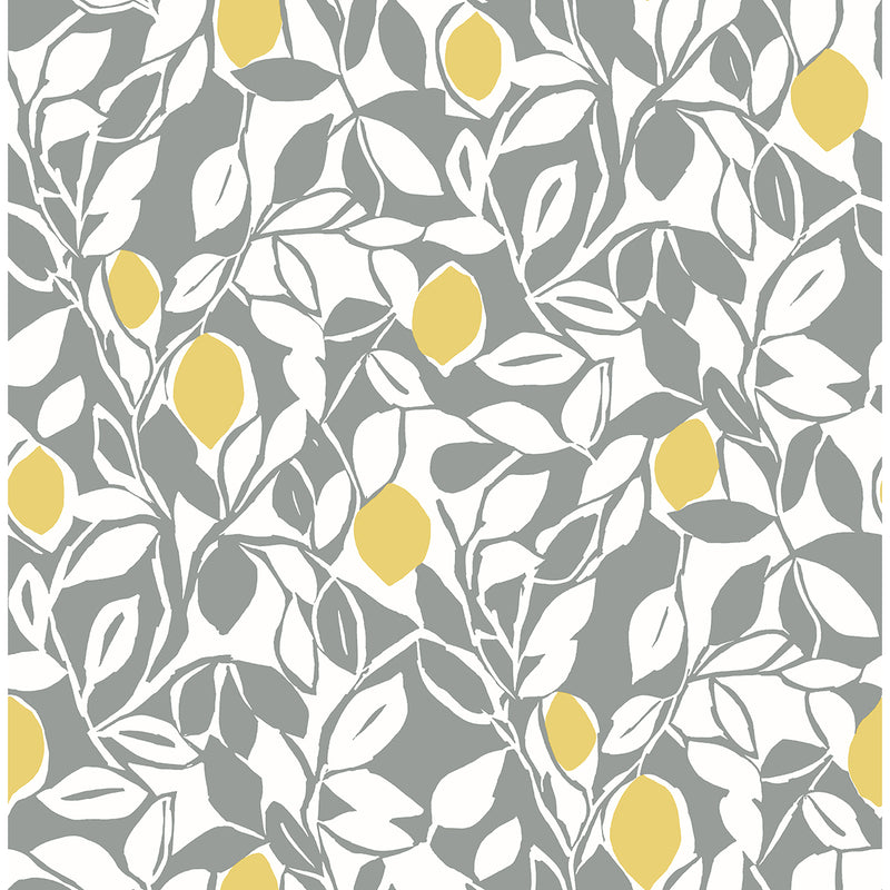 media image for Loretto Citrus Wallpaper in Grey from the Pacifica Collection by Brewster Home Fashions 245