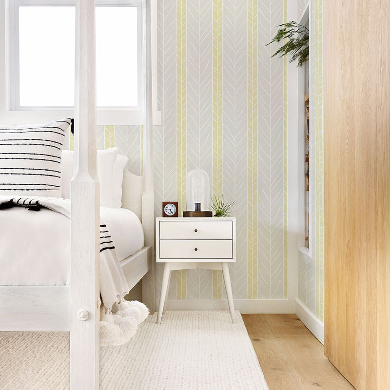 media image for Lottie Stripe Wallpaper in Yellow from the Bluebell Collection by Brewster Home Fashions 272