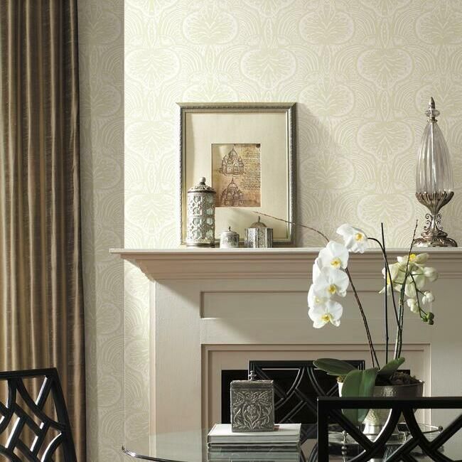 media image for Lotus Palm Wallpaper in Beige from the Traveler Collection by Ronald Redding 235