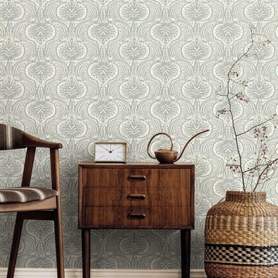 product image for Lotus Palm Wallpaper in Grey from the Traveler Collection by Ronald Redding 24