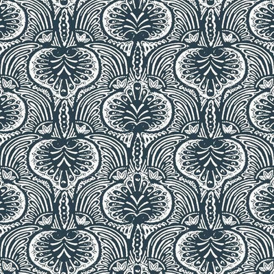 product image for Lotus Palm Wallpaper in Navy from the Traveler Collection by Ronald Redding 79