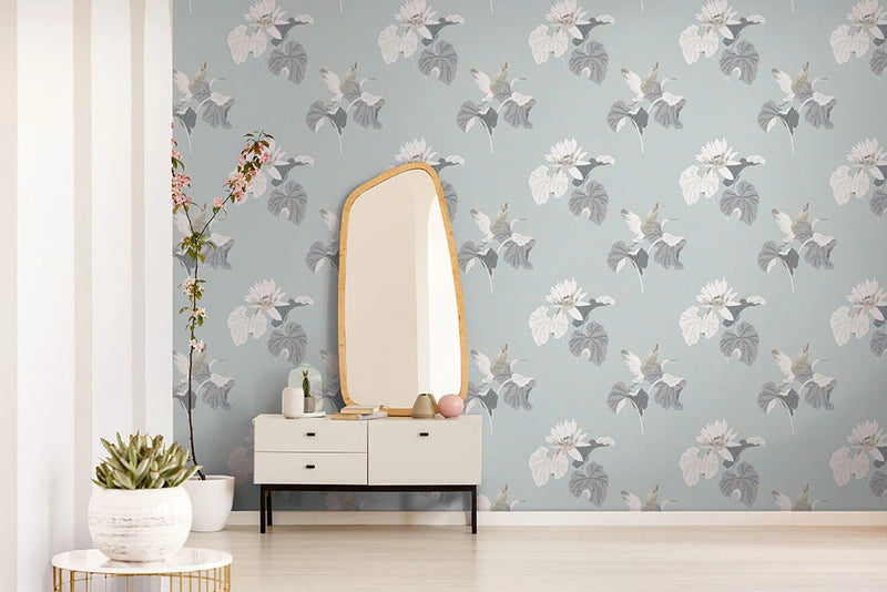 media image for Lotus Wallpaper in Thunderbird from the Sanctuary Collection by Mayflower Wallpaper 262