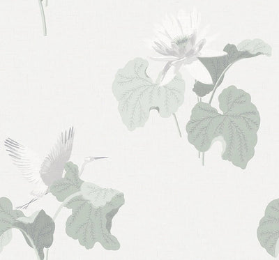 product image for Lotus Wallpaper in Frost from the Sanctuary Collection by Mayflower Wallpaper 0