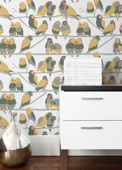 media image for Lovebirds Wallpaper in Paradise design by Aimee Wilder 243