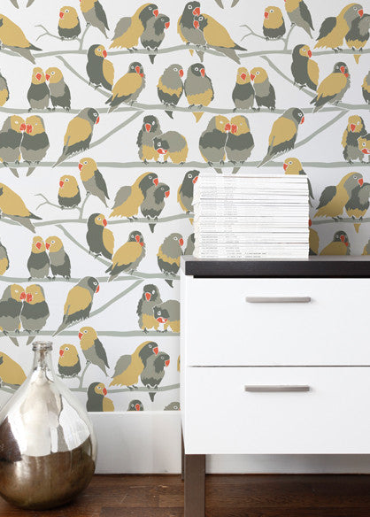media image for Sample Lovebirds Wallpaper in Paradise design by Aimee Wilder 222