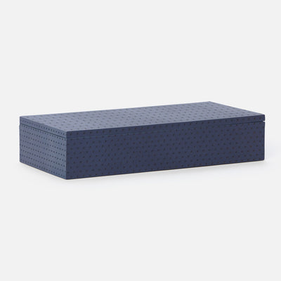 product image for lowell perforated navy accent box pack of two full grain leather 2 35
