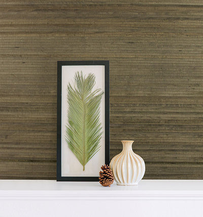 product image of Lucie Charcoal Grasscloth Wallpaper from the Jade Collection by Brewster Home Fashions 561