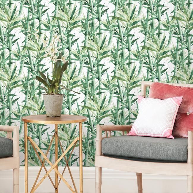 media image for Lucky Bamboo Peel & Stick Wallpaper in Green by RoomMates for York Wallcoverings 25