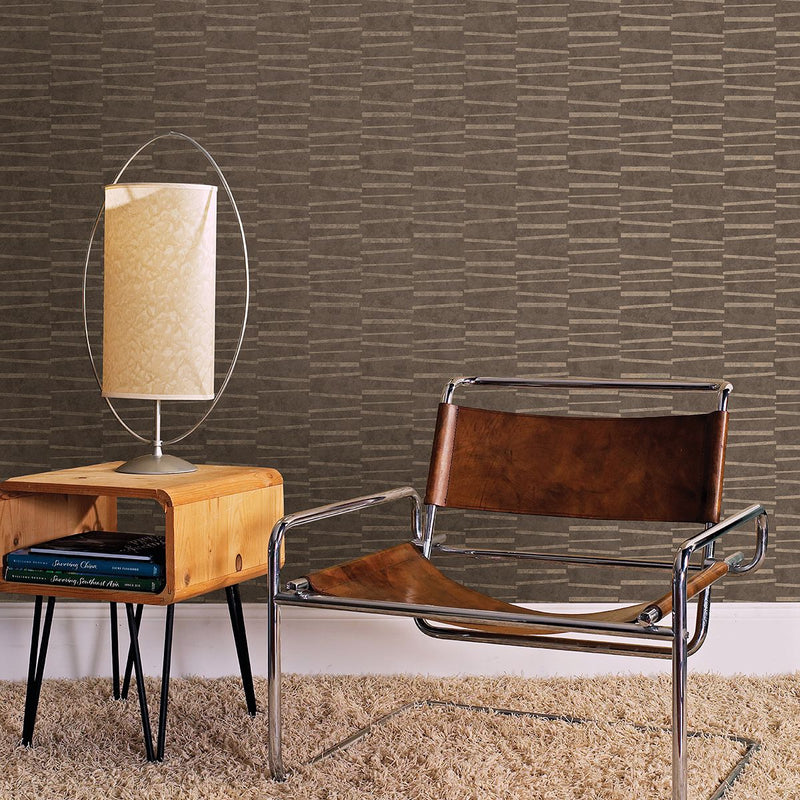 media image for Luminescence Abstract Stripe Wallpaper in Brown from the Polished Collection by Brewster Home Fashions 299