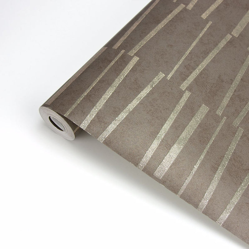 media image for Luminescence Abstract Stripe Wallpaper in Brown from the Polished Collection by Brewster Home Fashions 233