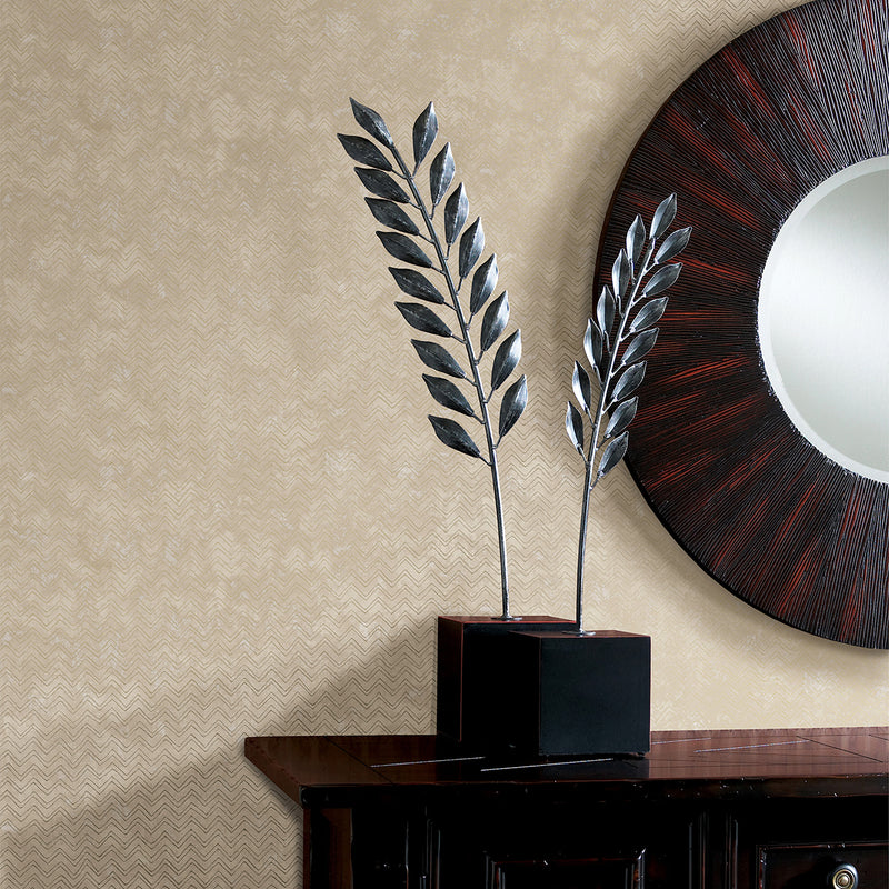 media image for Luna Distressed Chevron Wallpaper in Copper from the Polished Collection by Brewster Home Fashions 260