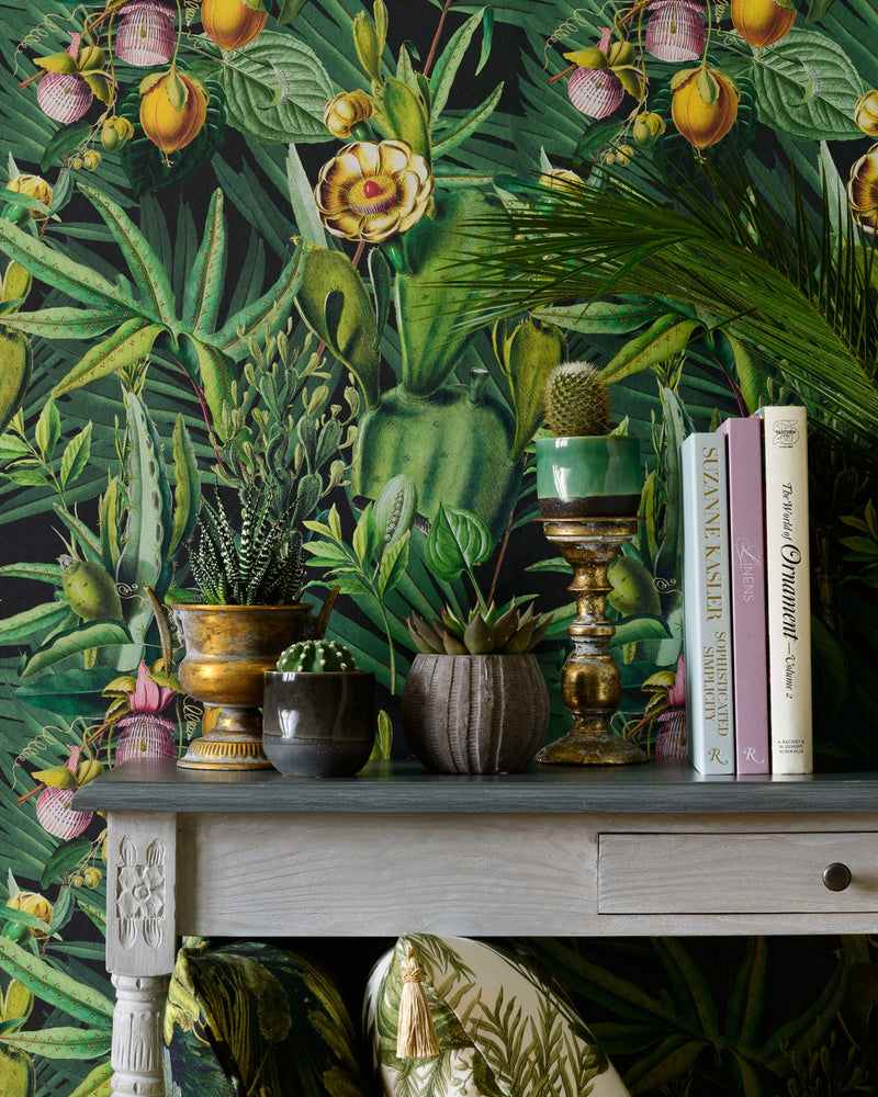 media image for Luscious Flora Wallpaper in Green from the Wallpaper Compendium Collection by Mind the Gap 216
