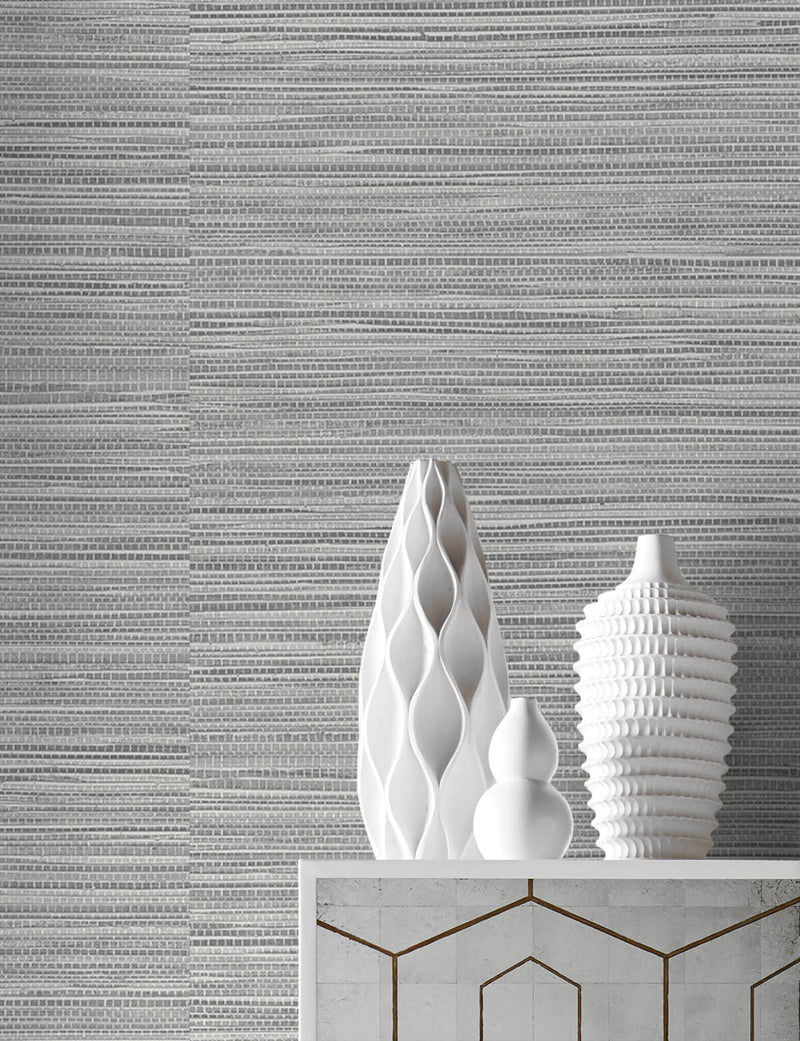 media image for Luxe Sisal Peel-and-Stick Wallpaper in Harbor Mist from the Luxe Haven Collection by Lillian August 218