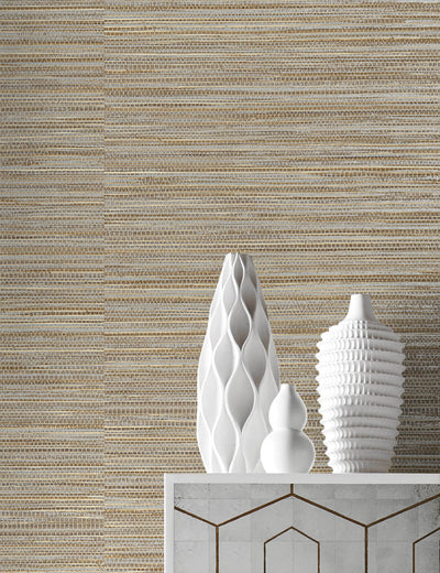 product image for luxe sisal peel and stick wallpaper in pashmina and metallic from the luxe haven collection by lillian august 4 65
