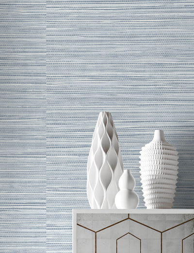 product image for Luxe Sisal Peel-and-Stick Wallpaper in Sea Breeze from the Luxe Haven Collection by Lillian August 97