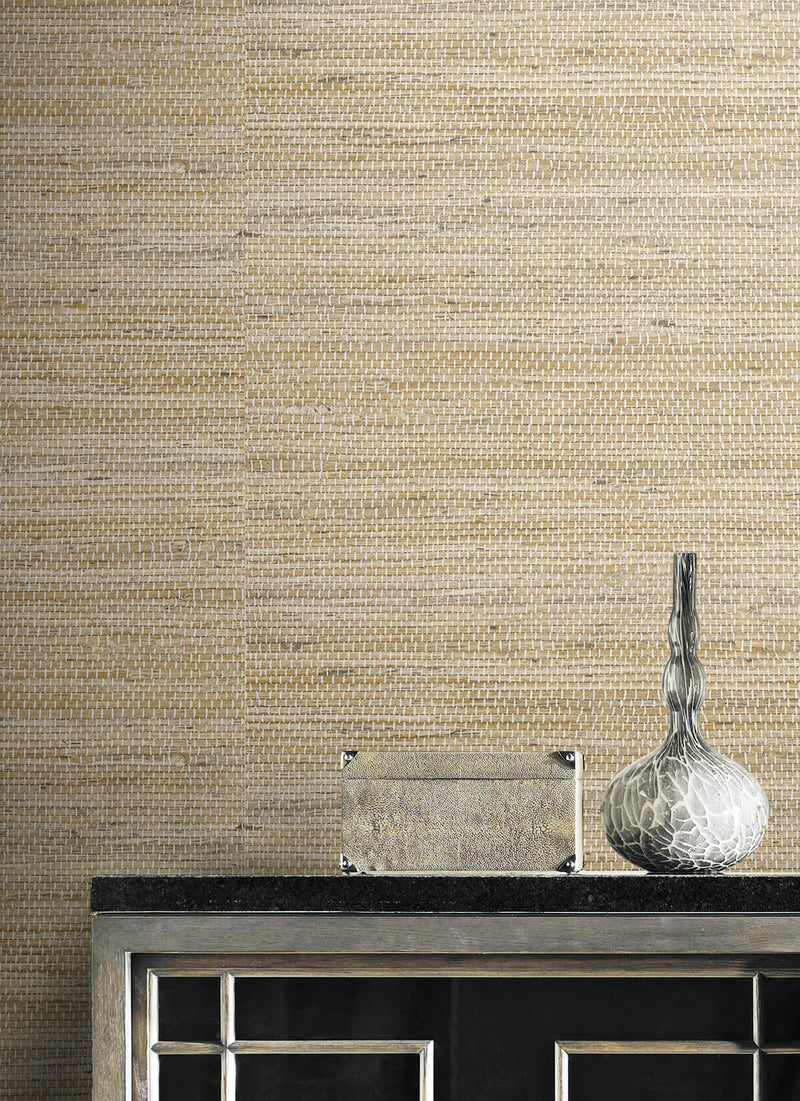 media image for Luxe Weave Peel-and-Stick Wallpaper in Chamomile from the Luxe Haven Collection by Lillian August 272