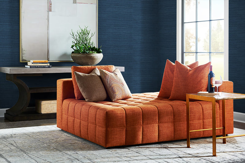 media image for Luxe Weave Peel-and-Stick Wallpaper in Coastal Blue from the Luxe Haven Collection by Lillian August 265