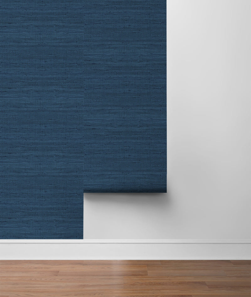 media image for Luxe Weave Peel-and-Stick Wallpaper in Coastal Blue from the Luxe Haven Collection by Lillian August 210