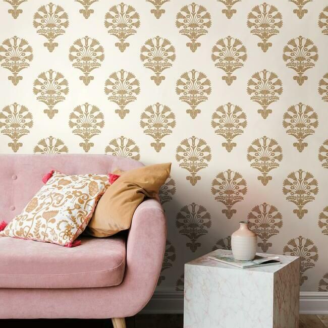 media image for Luxor Wallpaper in Gold from the Silhouettes Collection by York Wallcoverings 246