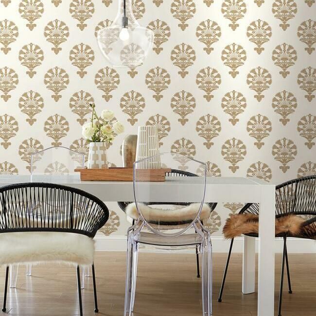 media image for Luxor Wallpaper in Gold from the Silhouettes Collection by York Wallcoverings 26
