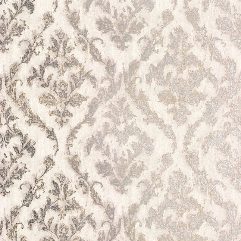 media image for Lyra Damask Wallpaper in Light Grey from the Polished Collection by Brewster Home Fashions 248