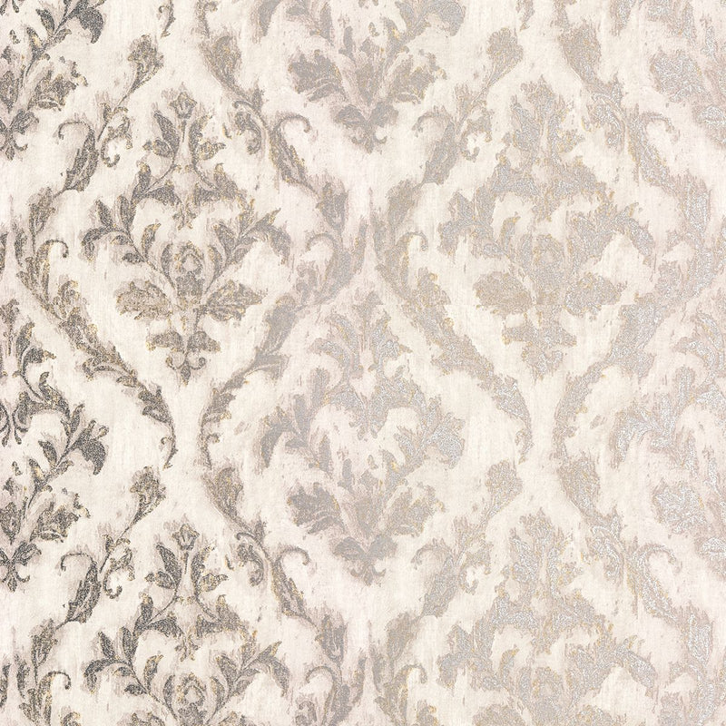 media image for Lyra Damask Wallpaper in Light Grey from the Polished Collection by Brewster Home Fashions 294
