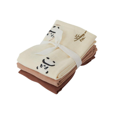 product image of muslin square panda 3 pcs pack vanilla by oyoy 1 548